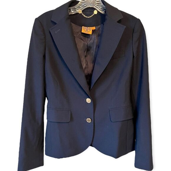 Tory Burch Pierre Navy Blue Double Button Blazer - Picture 13 of 13
